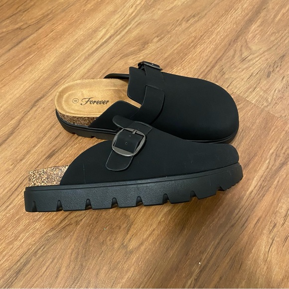 Birkenstock DUPES Black platform Clogs - Picture 1 of 4